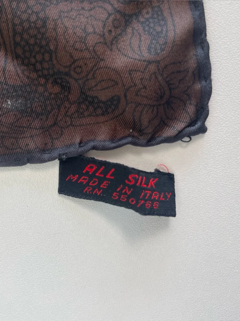 Vintage Italian Silk Scarf Abstract Paisley Colorblock Art Scarf